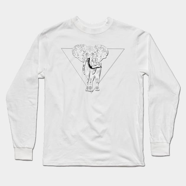 Tribal Elephant Long Sleeve T-Shirt by insanewaffles